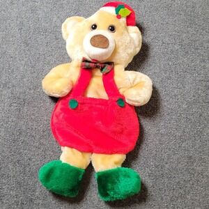 Rennoc Christmas Teddy Bear Stocking Plush Pajama Bag Vintage Holiday Toy